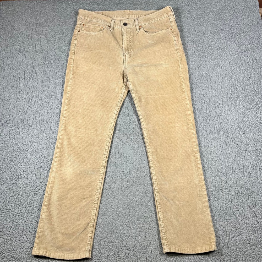 Levi's 514 Corduroy Pants Mens 34x32 (34x30) Straight Tan Khaki Workwear Casual
